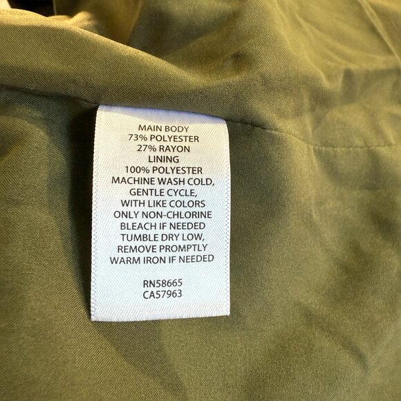 Treasure & Bond Women's Field Jacket Medium Olive Green band Collar - Picture 9 of 9